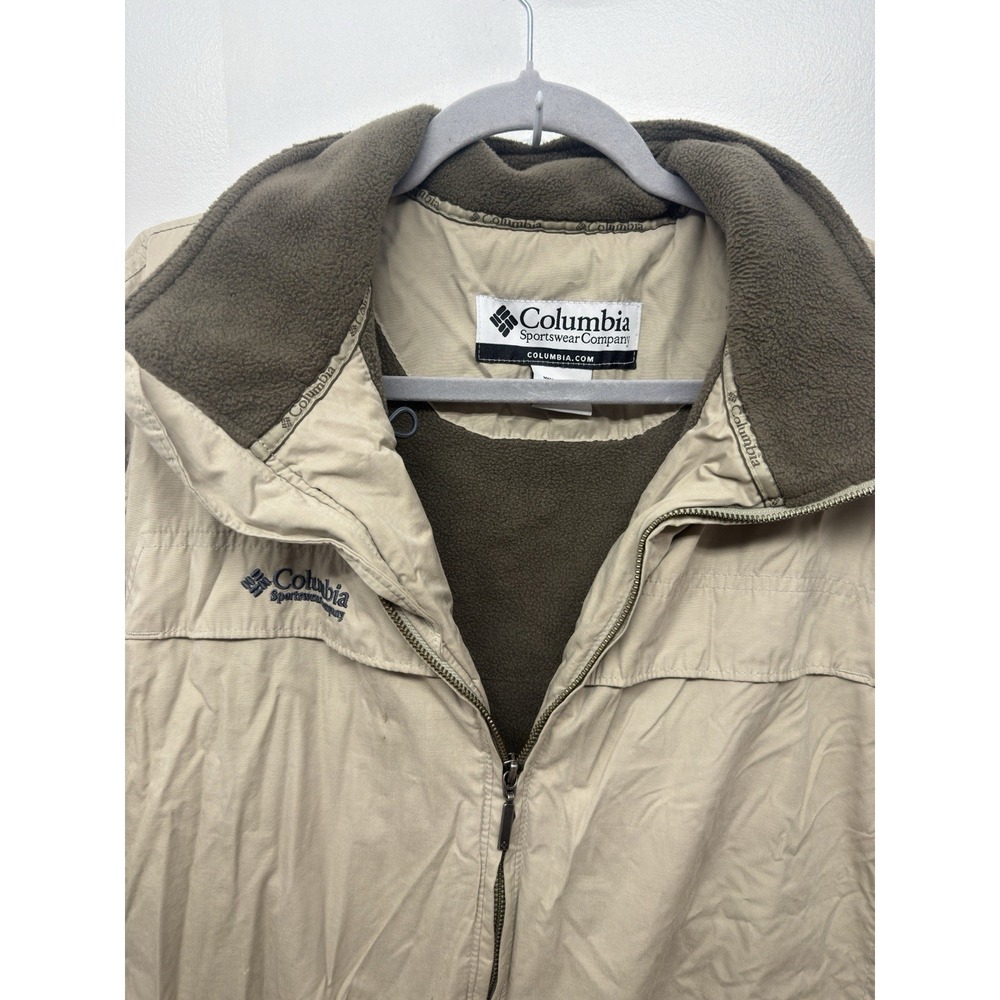 Columbia Sportswear Company Mens XL Full Zip Fleece Lined‎ Jacket Beige #58 - Picture 2 of 11